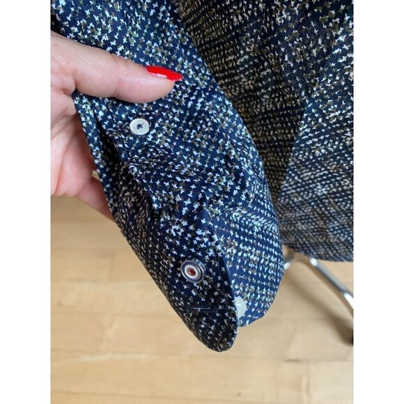 BLUE Industry Button Down Shirt Sz 42 "Army Graphic" - Picture 7 of 9